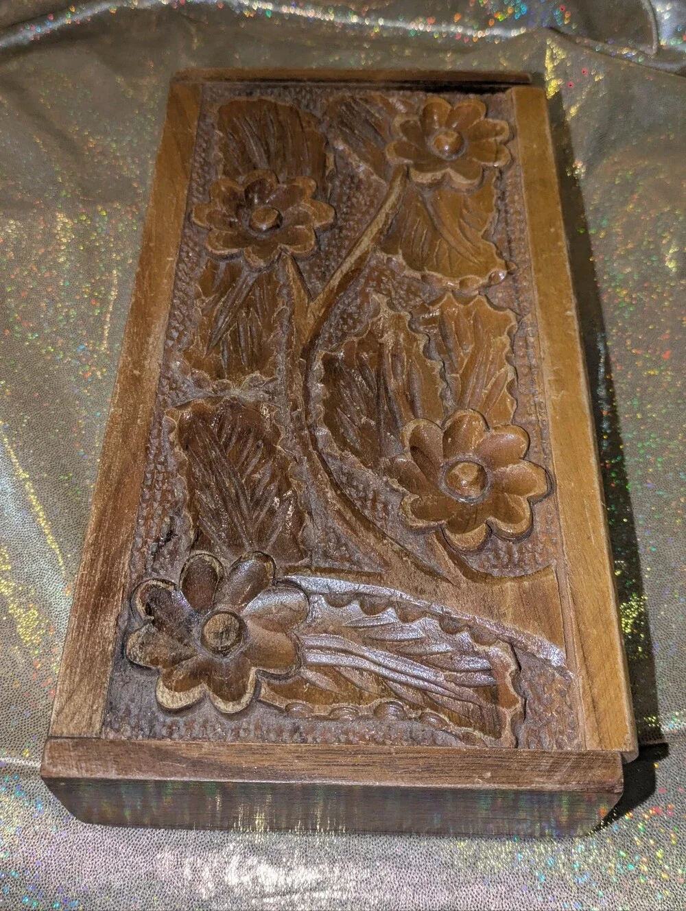 Carved Wooden Floral Box , Croatian